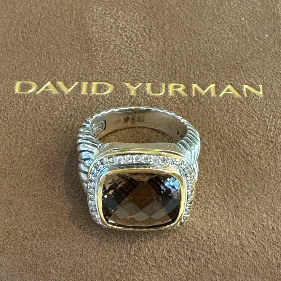 David Yurman Jewelry - David Yurman Smoky Quartz & Diamond Sterling Ring - Size 7